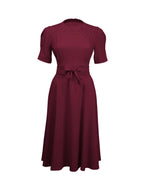 1940s Stanwyck Dress - Aubergine