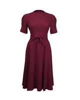 1940s Stanwyck Dress - Aubergine