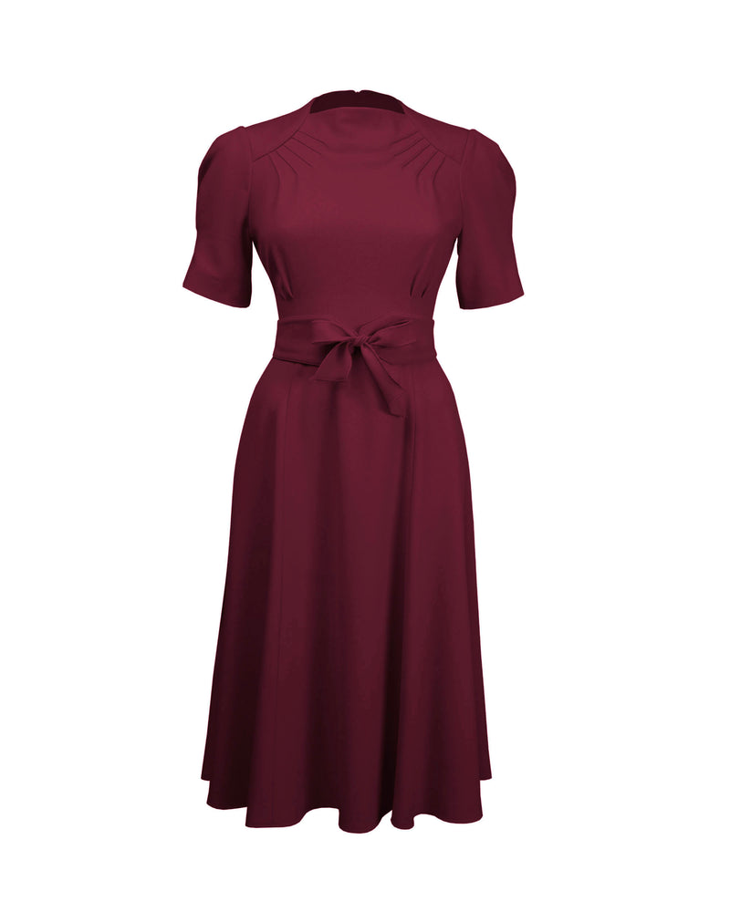 1940s Stanwyck Dress - Aubergine