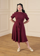 1940s Stanwyck Dress - Aubergine