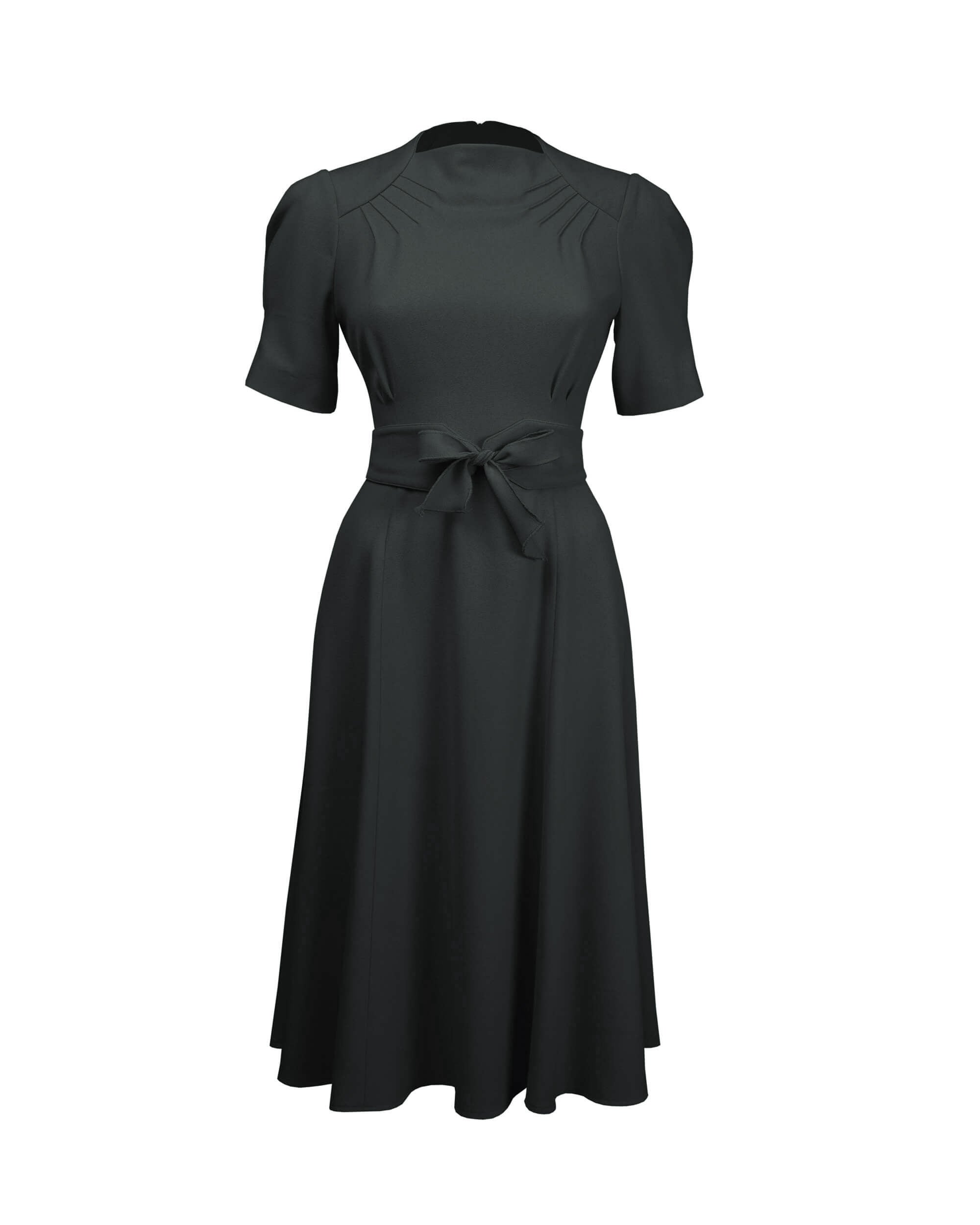 1940s Stanwyck Dress - Black