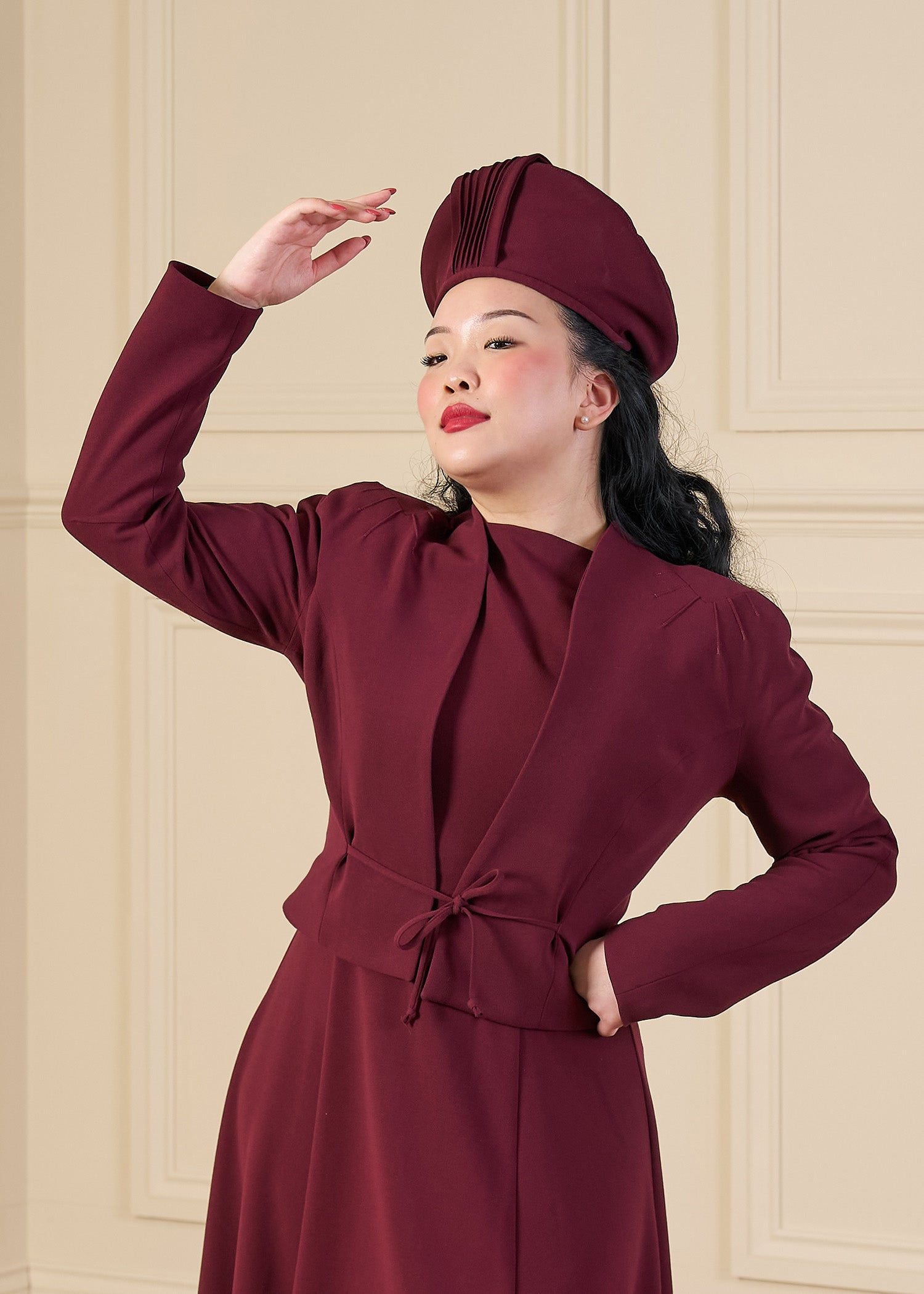 1940s Stanwyck Jacket - Aubergine