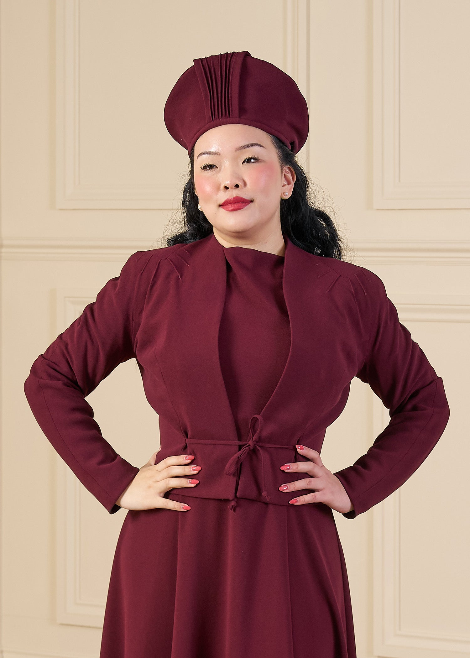 1940s Stanwyck Jacket - Aubergine