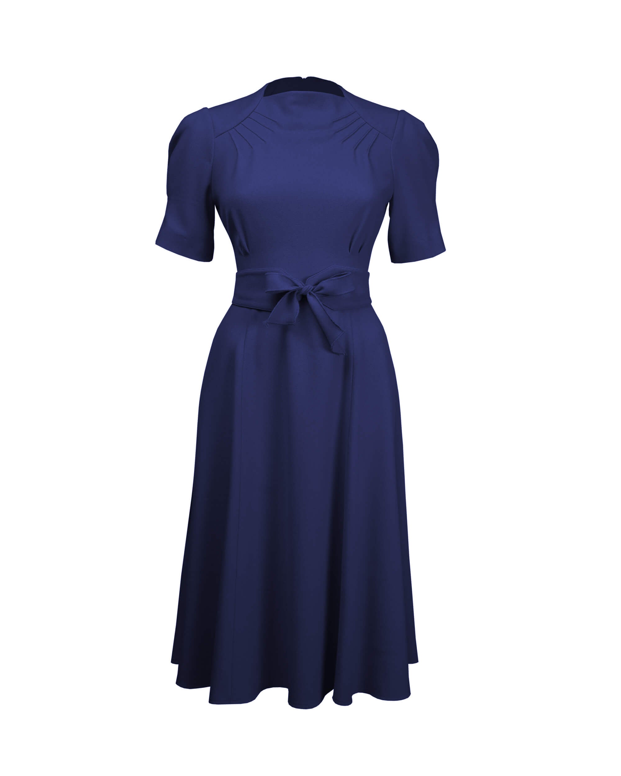 1940s Stanwyck Dress - Navy – House of Foxy