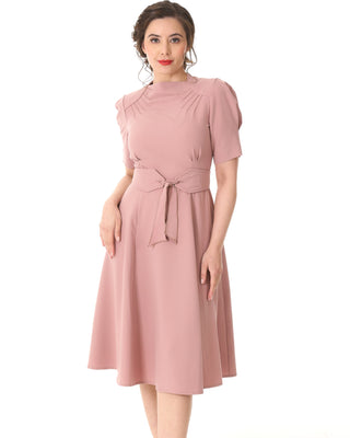1940s Stanwyck Dress - Blush