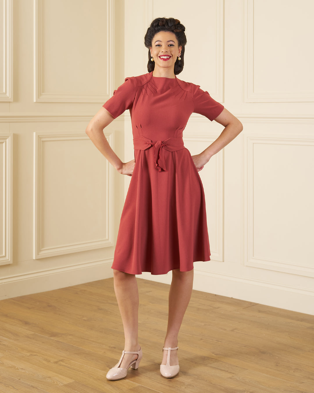 1940s Stanwyck Dress - Rosewood