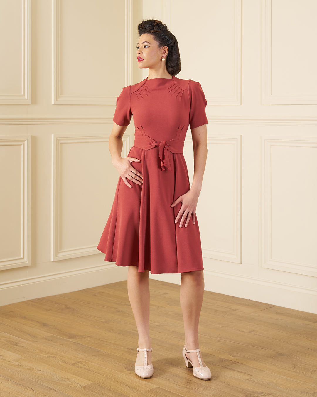 1940s Stanwyck Dress - Rosewood