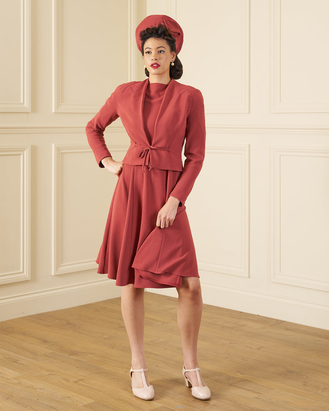 1940s Stanwyck Dress - Rosewood