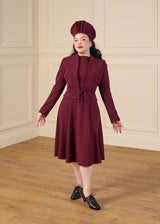 1940s Halo Beret - Aubergine