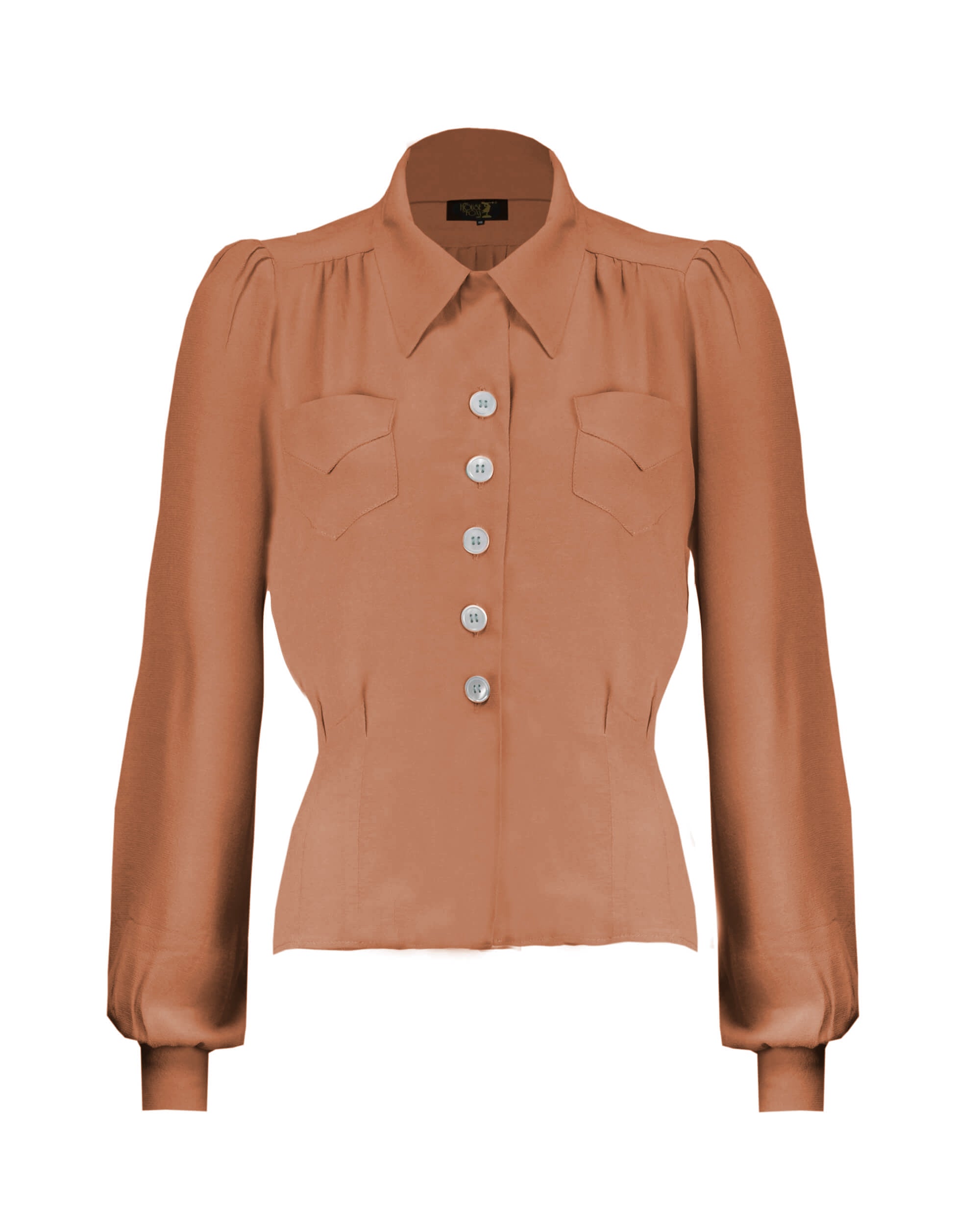 1940s Sweetheart Blouse - Burnt Peach