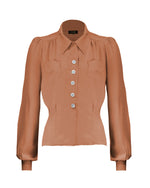 1940s Sweetheart Blouse - Burnt Peach
