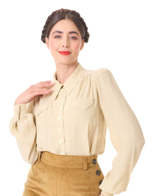 1930s Blouses, Tops, Shirt Styles | History 40s Sweetheart Blouse - Antique40s Sweetheart Blouse - Antique  AT vintagedancer.com