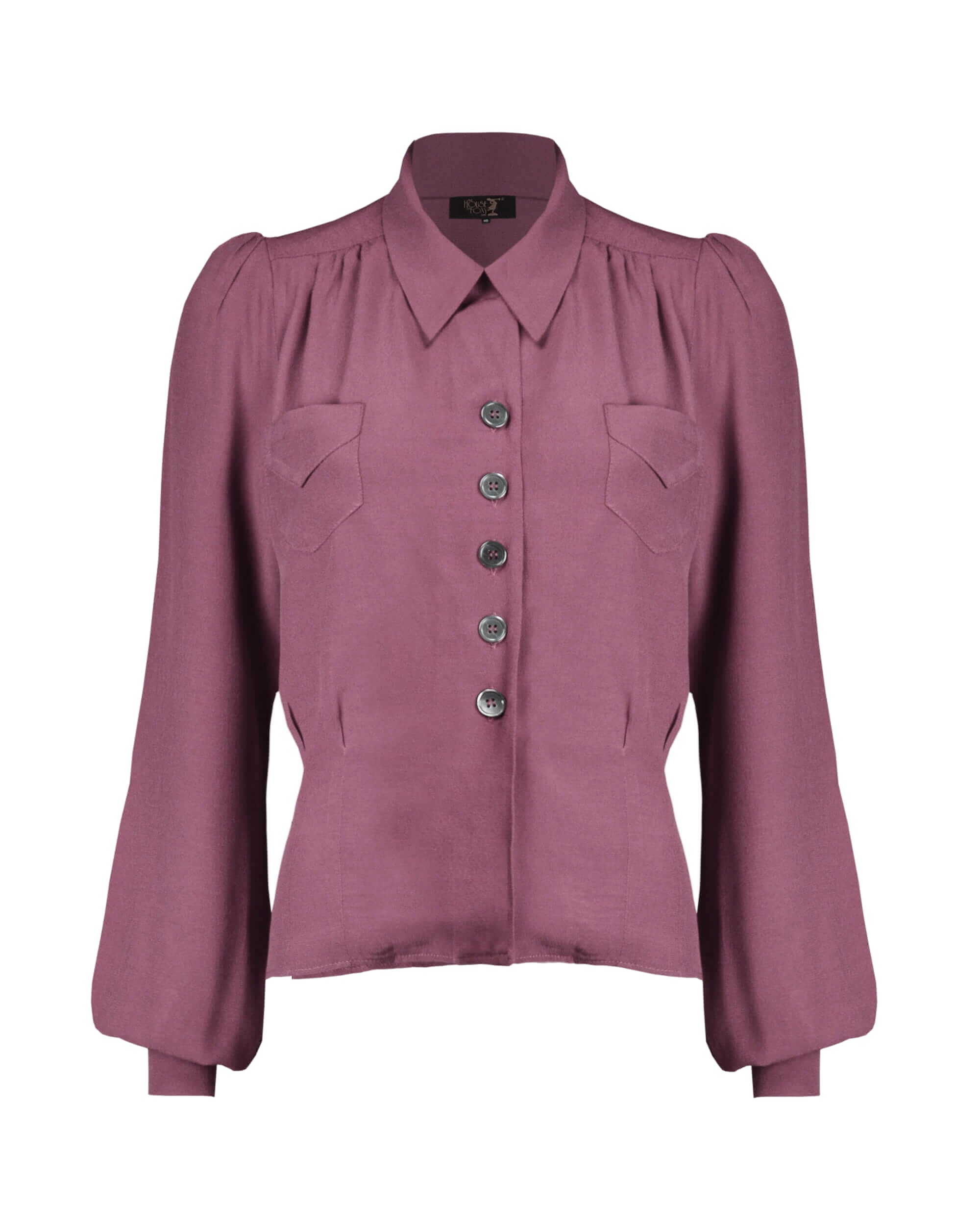 1940s Sweetheart Blouse - Plum