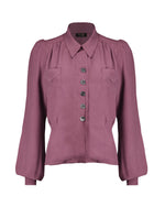 1940s Sweetheart Blouse - Plum