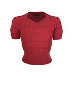1940s Sweetheart Sweater in Chilli