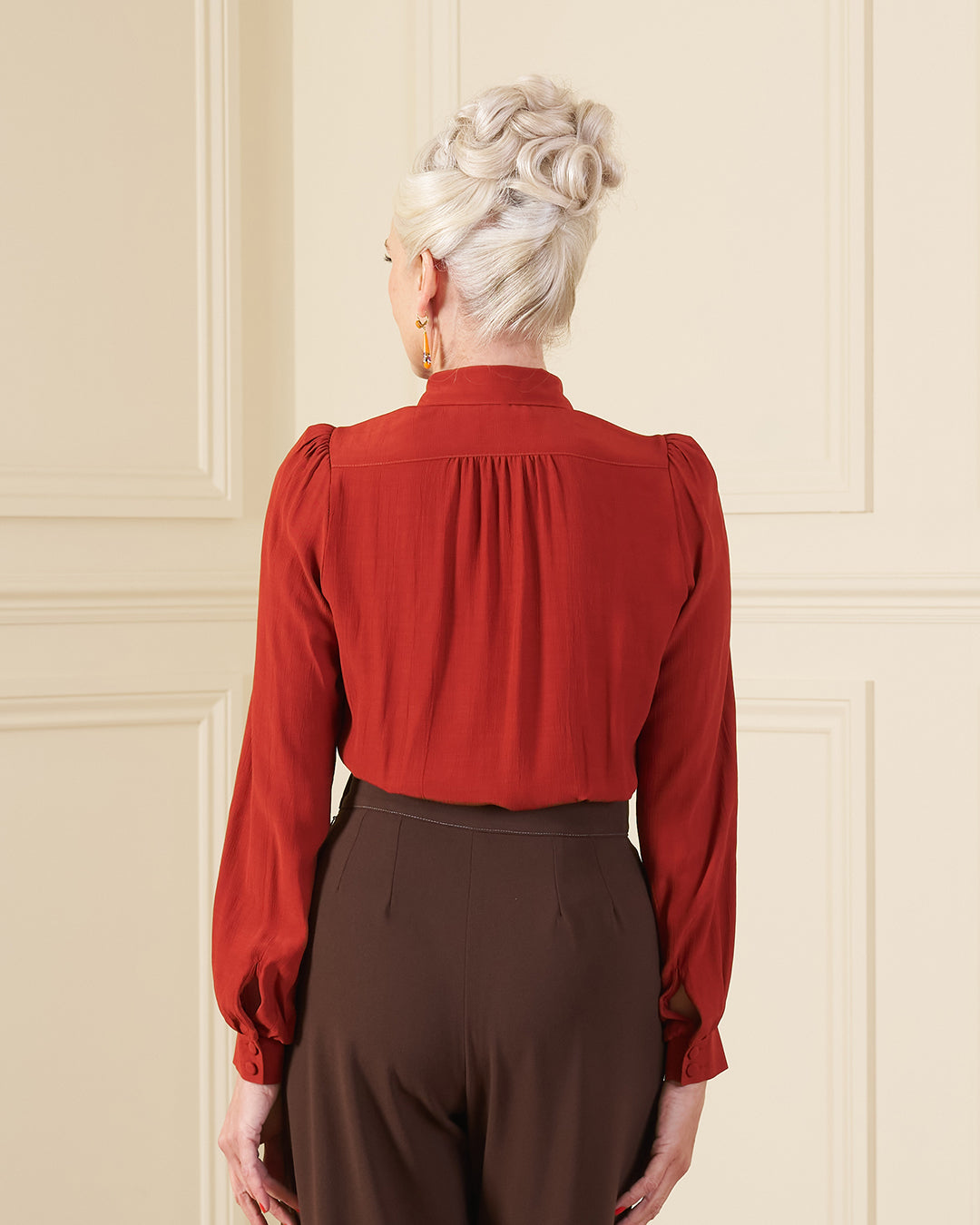 1940s Sweetheart Blouse - Rust