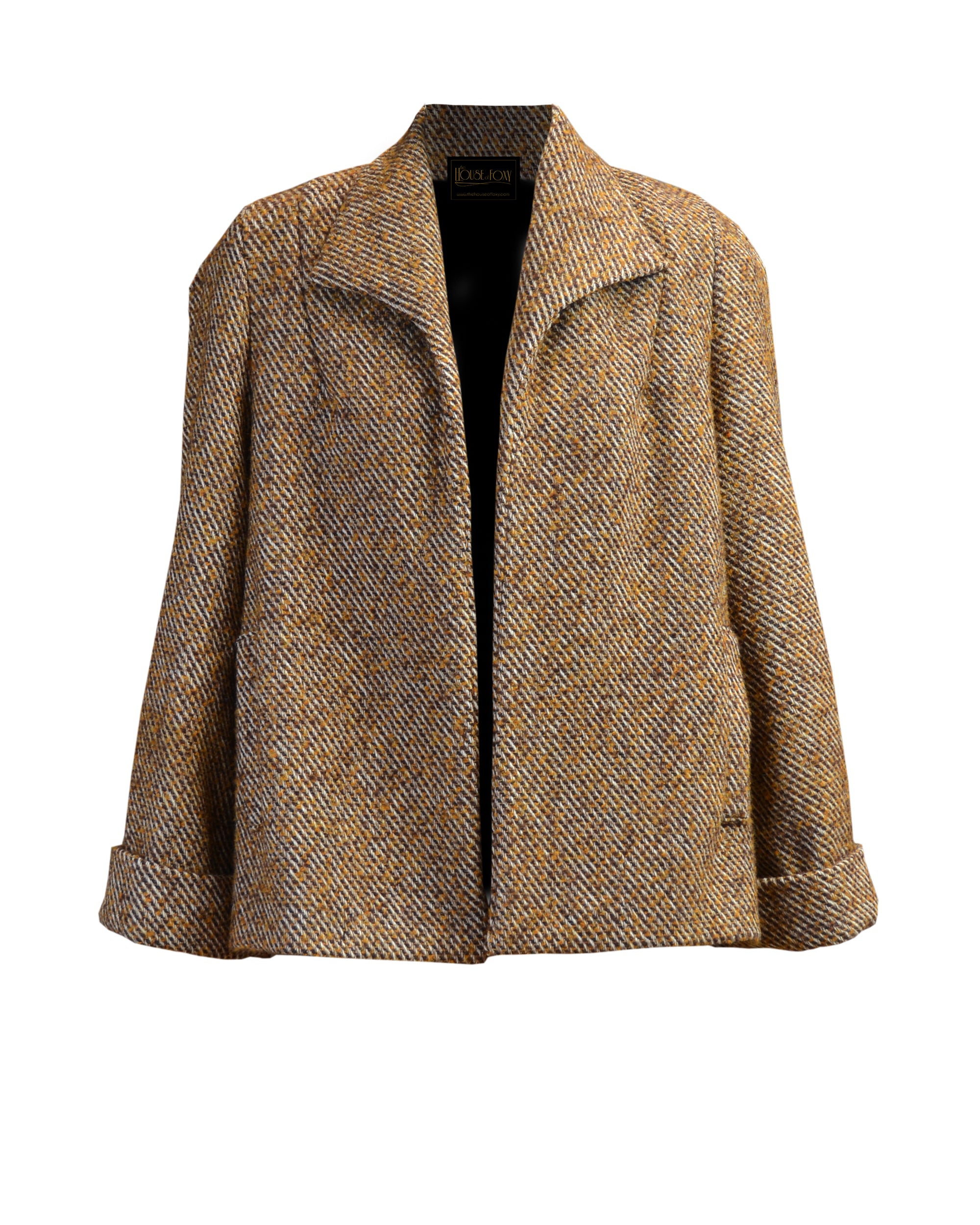 40s/50s Swing Coat in Caramel Wool Blend