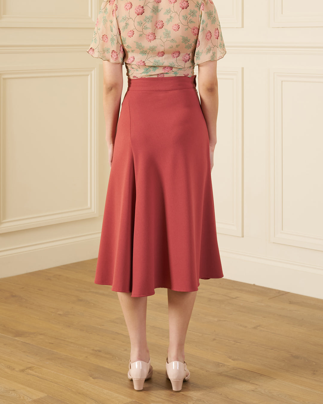 1930s Swirl Skirt - Rosewood