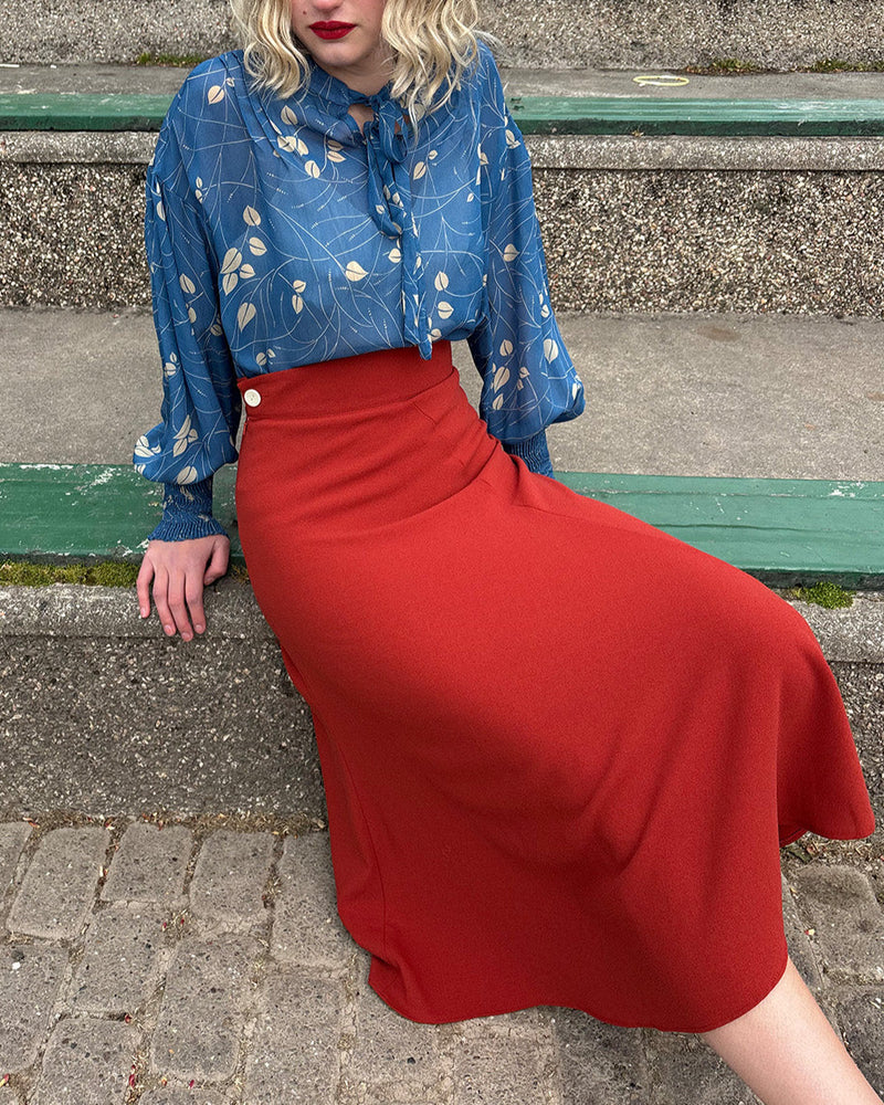 1930s Swirl Skirt in Pumpkin