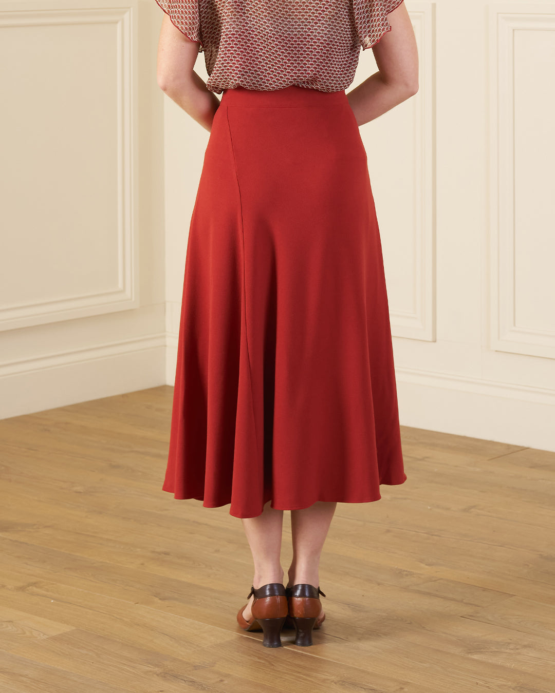 1930s Swirl Skirt - Rust