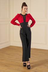 1970s Sydney Jumpsuit - Red & Black