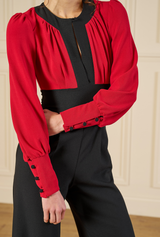 1970s Sydney Jumpsuit - Red & Black