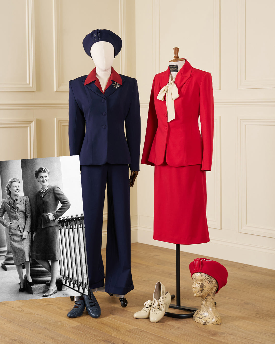 1940s Utility Belle Suit - Navy
