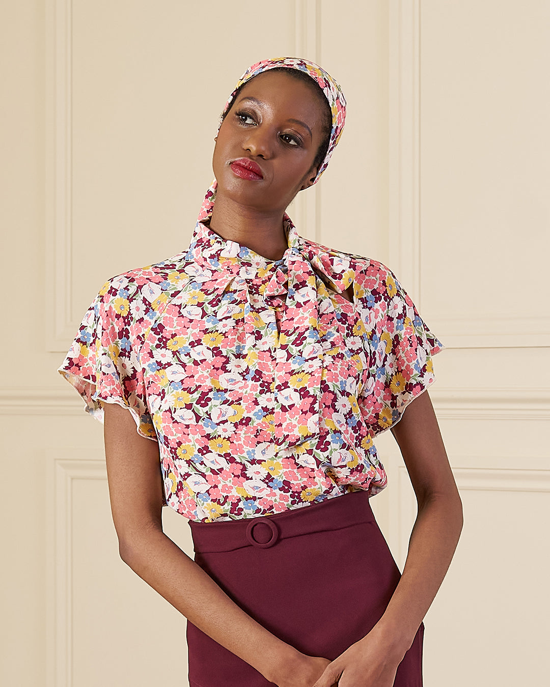 1930s Tie Neck Blouse - Spring Parade