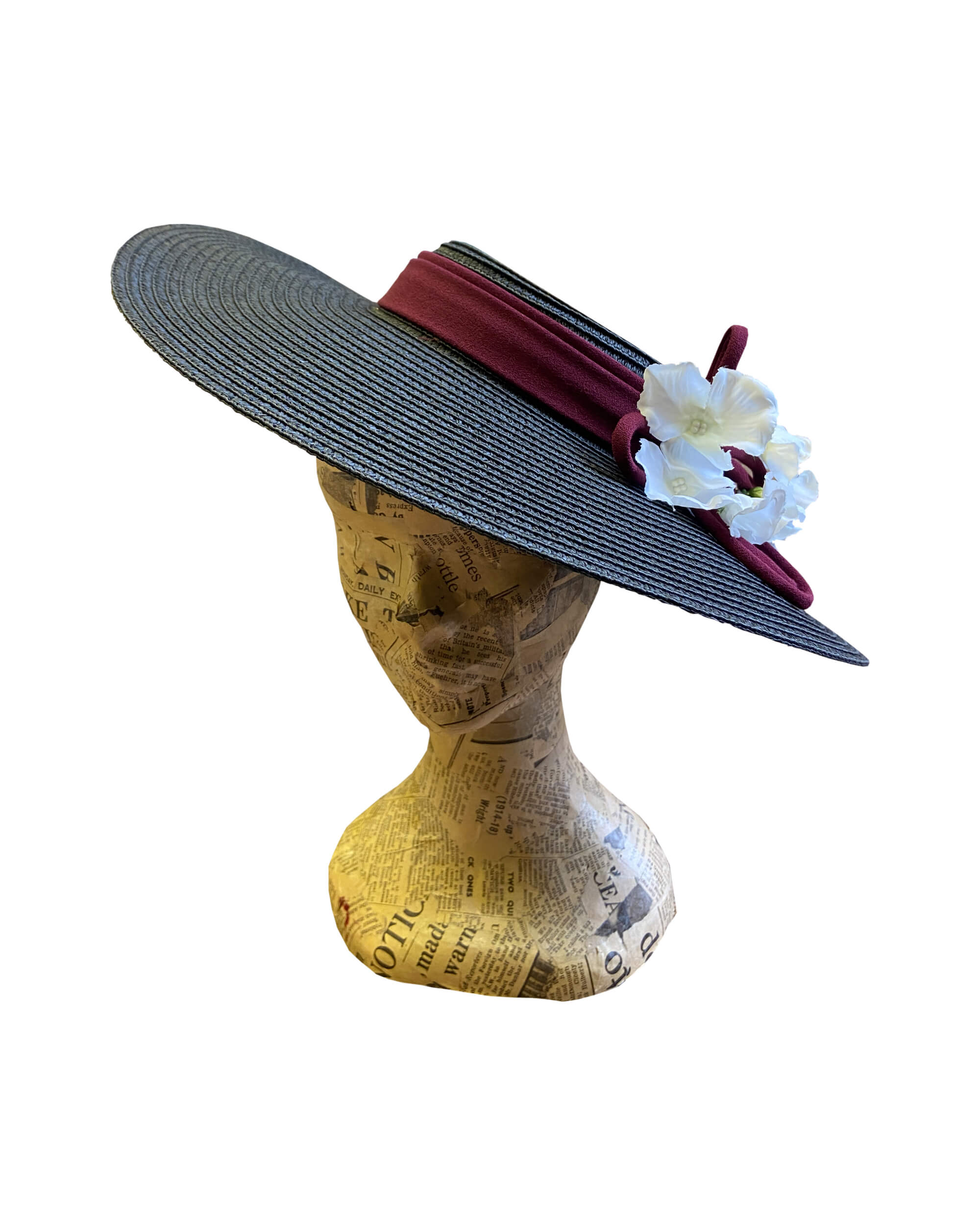1950s Tilted Hat - berry