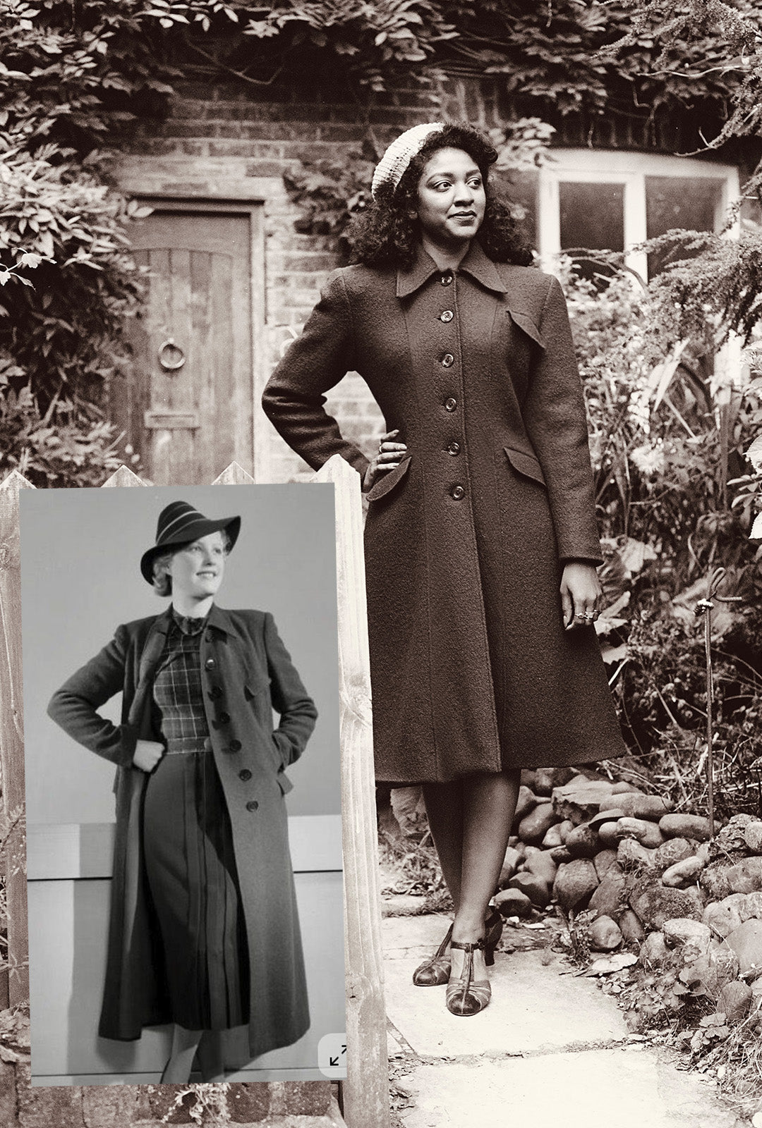 1930s/40s Princess Line Coat in Cranberry Red Wool