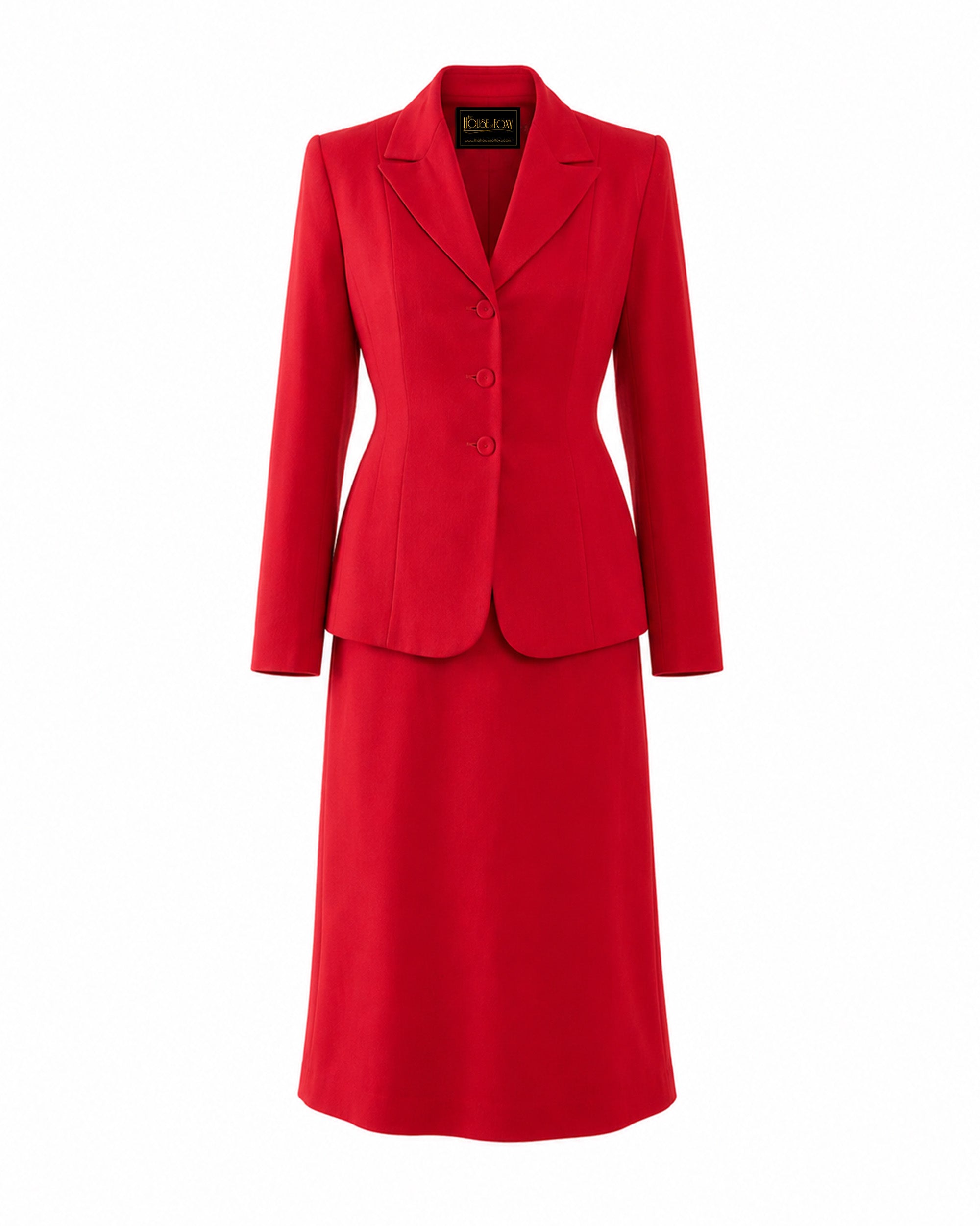 1940s Utility Belle Suit - Red