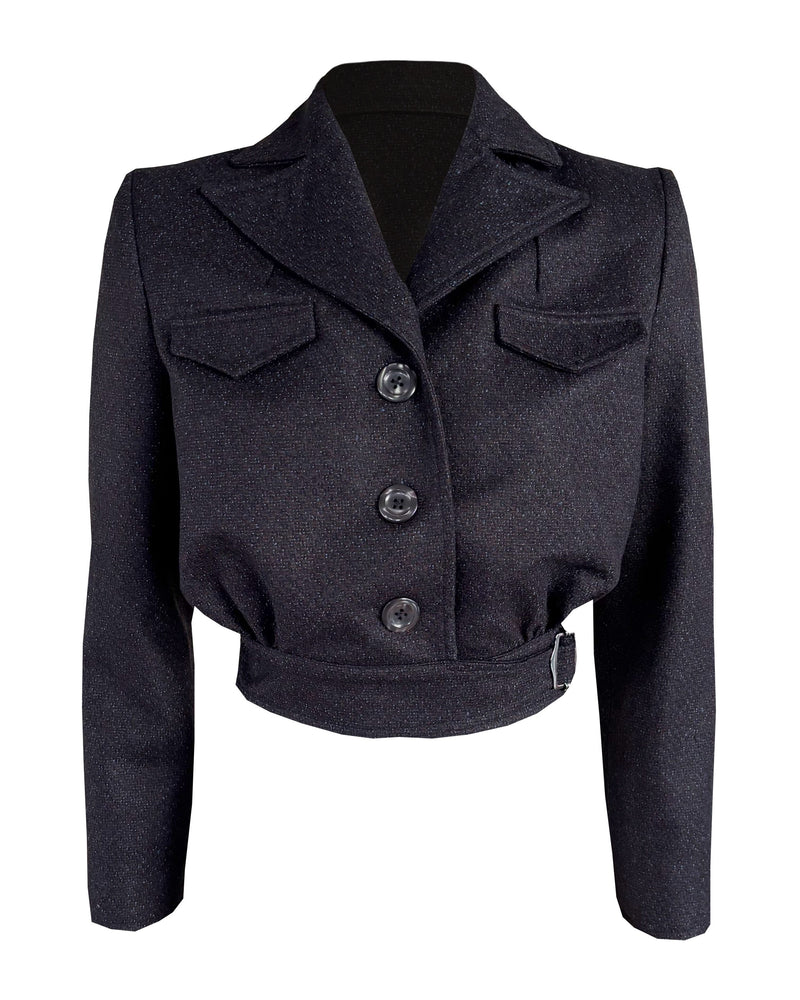 1940s Utility Buckle Jacket in Derby Wool
