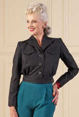 1940s Utility Buckle Jacket in Derby Wool