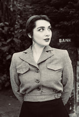1940s Utility Buckle Jacket in Blue Wool