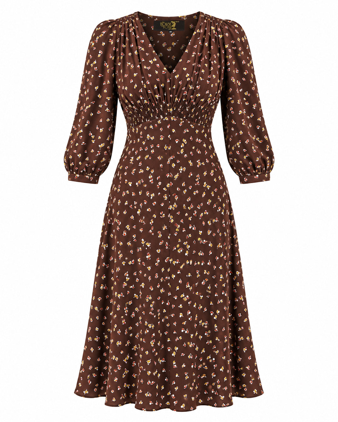 1940s Vera Tea Dress - Earth Pearl
