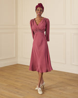1940s Vera Tea Dress - Plum