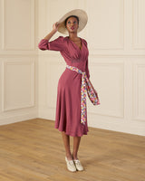 1940s Vera Tea Dress - Plum
