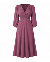 1940s Vera Tea Dress - Plum