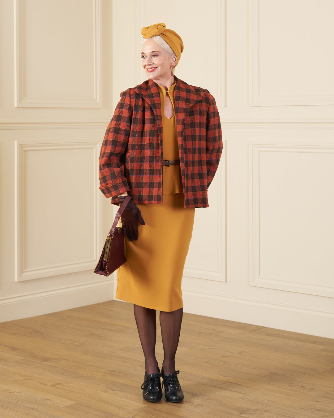 1940s Verity Dress - Mustard