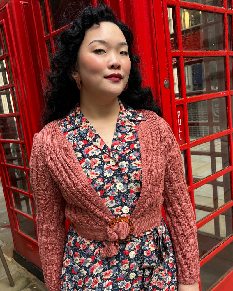 1940s Datemaker Cardigan - Vintage Rose