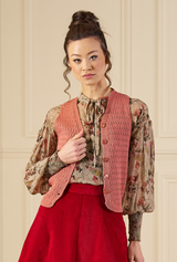 Knitted Waistcoat - Vintage Rose