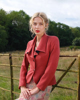 1930s Voyage Waterfall Jacket - Rosewood