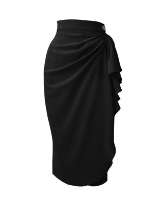 40s Waterfall Skirt - Black