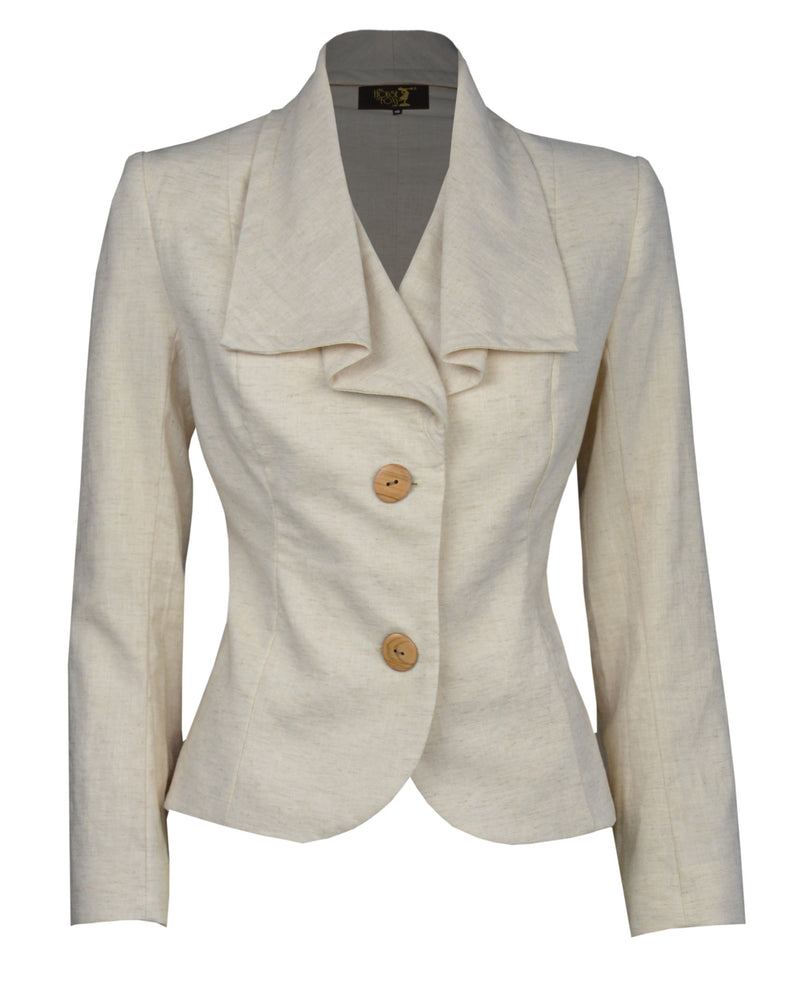 1930s Voyage Waterfall Jacket - Ecru